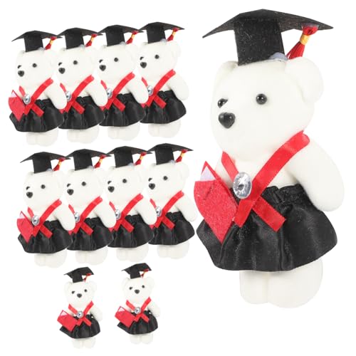 GARIOUANS 12 Stück Abschlussbär mit Blumenstrauß Dekorationen für Graduierungsgeschenke Bär für Abschlussfeiern Kawaii Geschenkideen für Schulabschlüsse von GARIOUANS