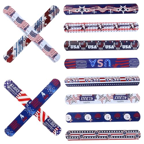 GARIOUANS 12 Stück Flaggen -Armbandspielzeug Partyzubehör Slap -Armband Schlagarmbänder für patriotische Schlagarmbänder Spielzeit Schlag Kinderhandgelenkspielzeug PVC GARIOUANS 12 Stück Flaggen -Armbandspielzeug Partyzubehör Slap -Armband Schlagarmbänder für patriotische Schlagarmbänder Spielzeit Schlag Kinderhandgelenkspielzeug PVC von GARIOUANS