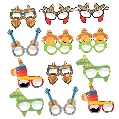 GARIOUANS 12 Stück Mexikanische Fiesta Pappbrillen Dekorative Partybrillen für Themenfeiern Kostüme und Fotospaß für Karneval und von GARIOUANS
