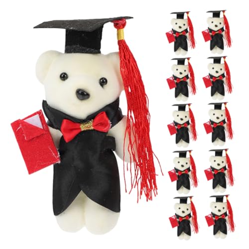 GARIOUANS 12 Stück Puppenstraußmaterial Abschlusspuppe Abschluss Bär Abschluss Stofftier Bär High-School-abschlussbär Abschluss Stofftiere Plüsch-abschlussbär Grad Bär Polyester von GARIOUANS