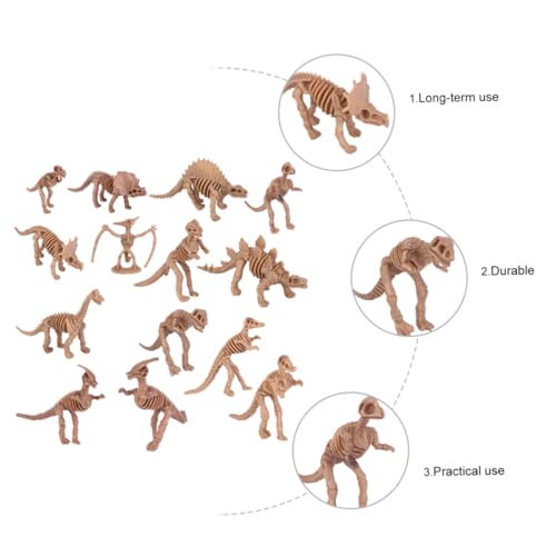 GARIOUANS 12 Stück Simuliertes Dinosaurierskelett Simulation Simulierter Dinosaurier Dinosaurierknochen Skelett-Dinosaurier Dinosaurierskelette Realistisch Triceratops Plastik Hellbraun von GARIOUANS