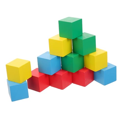 GARIOUANS 12 Stück Teiliges Bunte Holzbausteine mit Sicherer Lackierung für Kreatives Bauen und Frühe von Feinmotorik und Räumlichem Denken bei Kindern von GARIOUANS