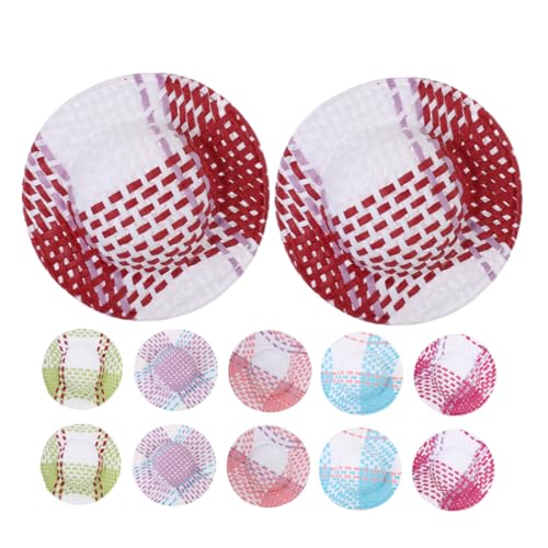 GARIOUANS 12 Stück Teiliges Bunte Mini Papierstrohhüte Handgewebte Miniatur Hüte für DIY Bastelprojekte Puppenhaus Dekoration Lebendige Gestreifte Farben Kreative Bastelaccessoires von GARIOUANS