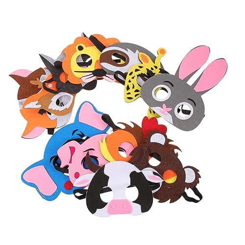 GARIOUANS 12 Stück Teiliges Filz Tiermasken für Lustige Cosplay Masken Leichte und Strapazierfähige Filzmaterialien für Halloween Karneval Fasching und Tierkostüm Partys von GARIOUANS