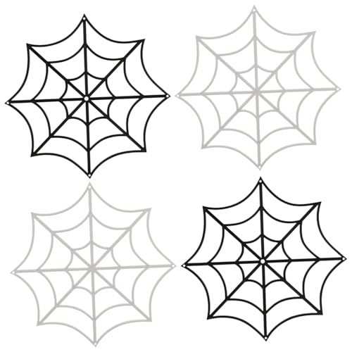 GARIOUANS 12 Stück Teiliges Halloween Spinnennetz Deko Realistisches Spinnennetz Schwarz und Weiß Kreative Fake Netze für Party Langlebig und Vielseitig für Gruselige Halloween Atmosphäre von GARIOUANS