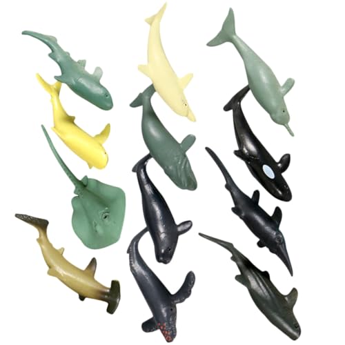 GARIOUANS 12 Stück Teiliges Kreative Realistische Meeresbewohner Spielzeuge Leichte Detailgetreue Meer Tier Miniaturen als Aquarium Deko und Pädagogisches Geschenk von GARIOUANS