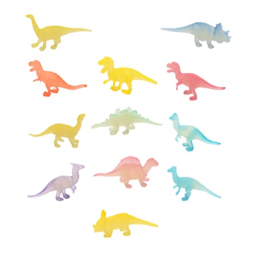 GARIOUANS 12 Stück Teiliges Leuchtender Dinosaurier Figuren aus Kunststoff Detailreiche Nachtlicht Spielzeuge für Fördert Kreativität und Naturerkennung für Jungen und Mädchen von GARIOUANS