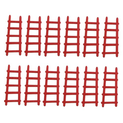 GARIOUANS 12 Stück Teiliges Mini Holzleiter Miniaturleiter für Puppenhaus und DIY Dekoration Robuste Glatte Oberfläche Natürliche Holzfarbe für Miniaturgärten und Fotorequisiten von GARIOUANS