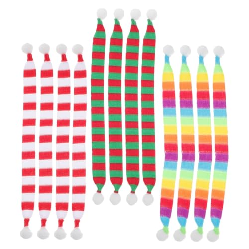 GARIOUANS 12 Stück Teiliges Mini Weihnachts Schal aus Dekorative Puppenhaus Accessoires Weiche Langlebige Mini Schals für Festliche Deko und Gemütliche Weihnachtsatmosphäre Wiederverwendbar von GARIOUANS