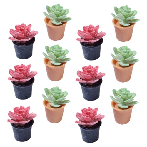 GARIOUANS 12 Stück Teiliges Miniatur Bonsai Pflanzen Kompakte Mini Deko für Puppenhaus und Mini Garten für DIY Basteln und Sandtisch Landschaftsmodell von GARIOUANS