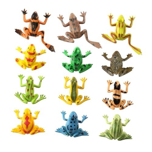 GARIOUANS 12 Stück Teiliges Miniatur Froschfiguren aus Kunststoff Detailreiche Realistische Dekofiguren für Garten Party und Kleine Solide Modelle für Sammler GARIOUANS 12 Stück Teiliges Miniatur Froschfiguren aus Kunststoff Detailreiche Realistische Dekofiguren für Garten Party und Kleine Solide Modelle für Sammler von GARIOUANS