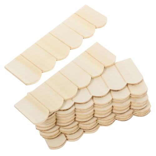 GARIOUANS 12 Stück Teiliges Miniatur Holzdachziegel Natürliche Holzoptik Verarbeitung Vielseitig für Puppenhaus Dachdekoration und Miniaturlandschaften Langlebig und Realistisch Gestaltet von GARIOUANS