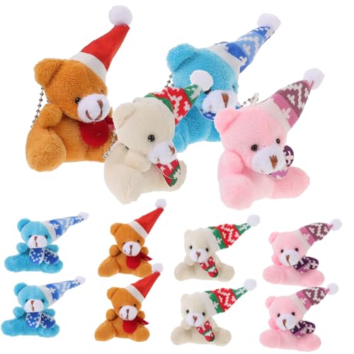 GARIOUANS 12 Stück Teiliges Plüschtier Schlüsselanhänger Kleine Kuscheltier Anhänger Leichte Rucksack Weihnachtsbaumdeko für Partygeschenke Geburtstags Festtagsdekoration von GARIOUANS