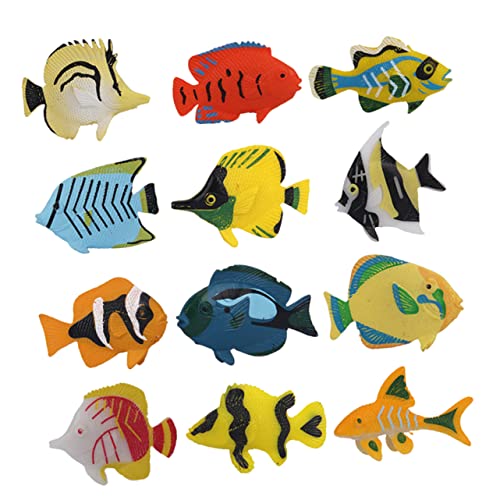 GARIOUANS 12 Stück Teiliges Tropische Fische für Aquarien Realistische Meerestiere Figuren für Kreative Wasserspiele und Dekoration im Fischbecken GARIOUANS 12 Stück Teiliges Tropische Fische für Aquarien Realistische Meerestiere Figuren für Kreative Wasserspiele und Dekoration im Fischbecken von GARIOUANS