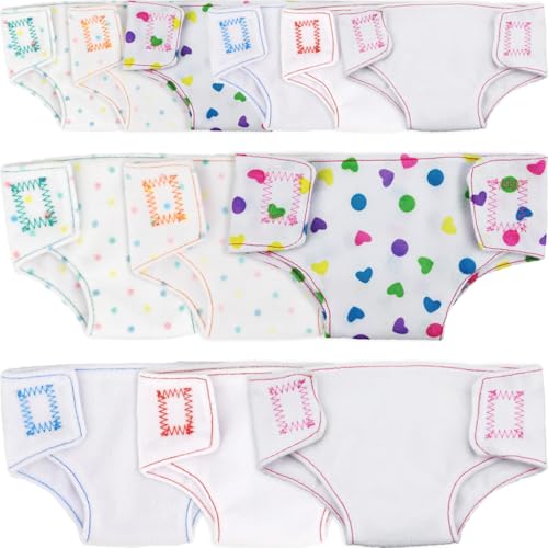GARIOUANS 12 Stück Teiliges Wiederverwendbare Stoffwindeln Puppen Bunte aus Hochwertiger Baumwolle Waschbar und Langlebig Zubehör für Puppenkleidung und Rollenspiele von GARIOUANS