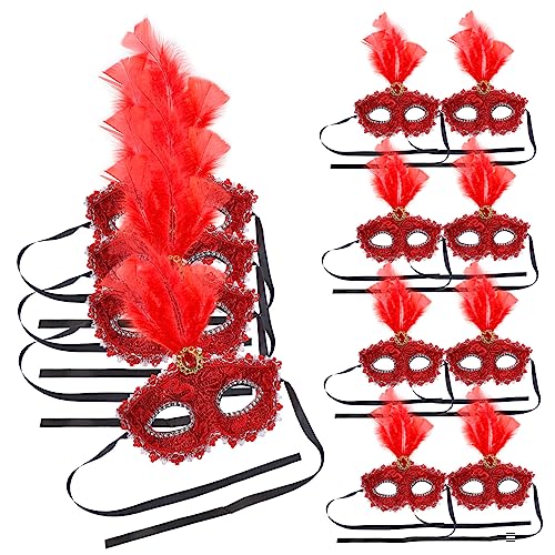 GARIOUANS 12 Stück Wiederverwendbare Masquerade Halbgesichtsmaske mit Kreativen Federn Elegante Kostümmaske für Karneval Halloween und Maskenball GARIOUANS 12 Stück Wiederverwendbare Masquerade Halbgesichtsmaske mit Kreativen Federn Elegante Kostümmaske für Karneval Halloween und Maskenball von GARIOUANS