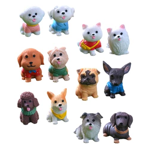GARIOUANS 12stücke Miniaturhund Statue Mini Welpen Figuren Dekoration Aus Strapazierfähigem Harzmaterial Winziges Welpendekor Für Zuhause Kleine Hundefiguren Für Sammler von GARIOUANS