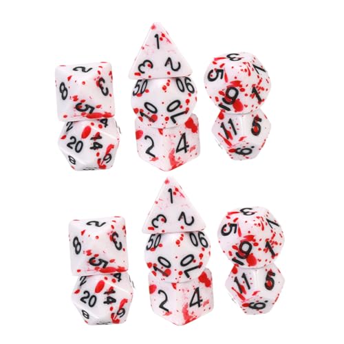 GARIOUANS 14 Stück Teiliges Halloween Acryl Würfel mit Gesprenkeltem Design Vielseitige Partydeko und Rollenspiel Requisite Leicht und Tragbar für Büro Garten Camping und Familienfeiern von GARIOUANS