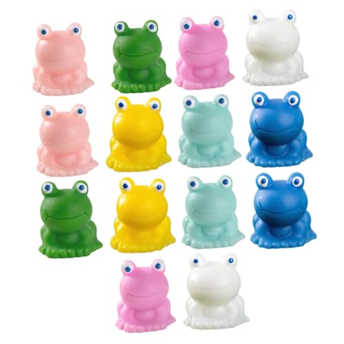 GARIOUANS 14 Stück Teiliges Miniatur Froschfiguren aus Harz Leicht und Kompakt für Garten Mikrolandschaften Puppenhäuser Kuchendekorationen und Vielseitige Mini Tier Dekorationen von GARIOUANS