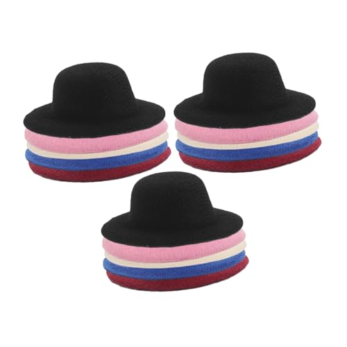GARIOUANS 15 Stück Leichte Bastelhüte für DIY Projekte Tiny Top Hats für Puppenhaus Zubehör Kinderhandwerk und Partydekorationen Farben Schwarz Rosa von GARIOUANS