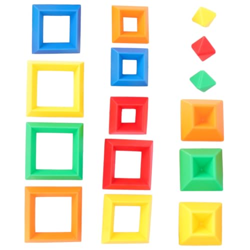 GARIOUANS 15 Stück Teiliges Giza Spiel Lernspielzeug für Ab Jahren Bunte Stabile Kunststoffbausteine Fördert Feinmotorik und Kreatives Stapeln Pädagogisches Zufällige Farbe Zufällige Farbe von GARIOUANS