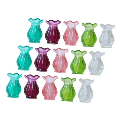 GARIOUANS 15 Stück Teiliges Miniatur-blumenvasen Puppenhaus Realistische Kleine Blumentöpfe Kompakte Mini-pflanzgefäße für Tisch- Regal Basteldekoration Vielseitige Mini-Szene-Accessoires von GARIOUANS