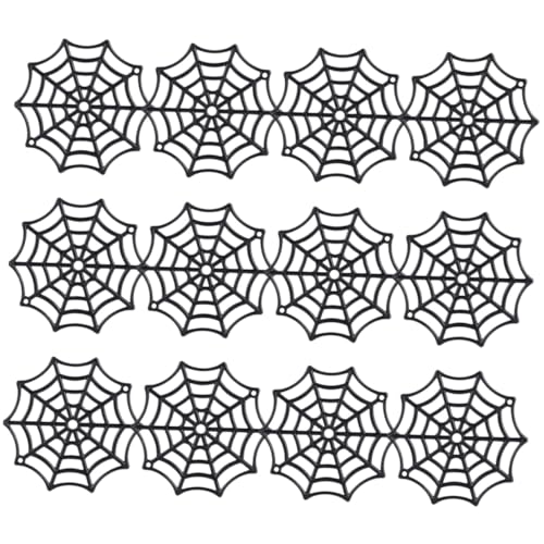 GARIOUANS 150 Stück Spinnennetzzubehör Gruselig Farbe Szene Bausatz Bunt Spinnweben Halloween Groß Abdeckung Für Gotisch Spinnenwebs Simulation Gefälscht Plastik Schwarz von GARIOUANS