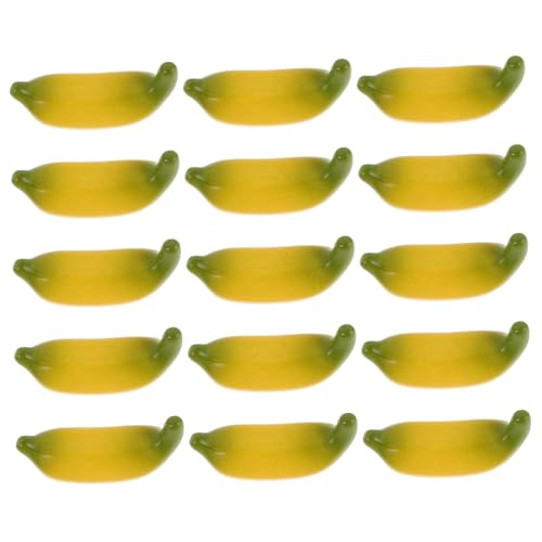 GARIOUANS 15Stücke Künstliche Mini Bananen aus Lebensechte Bananenmodelle für Dekoration Puppenhaus Zubehör und Feengarten Bananendekoration für Kreative von GARIOUANS
