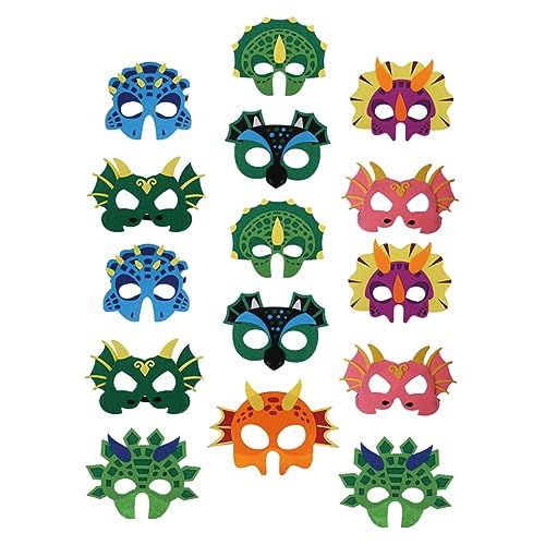 GARIOUANS 15Stücke Teiliges Dinosauriermasken aus Filz für Kreative Dinosaurierparty Dekorationen für Geburtstagsfeiern und Kostümspiele Vielseitige Designs für Jungen GARIOUANS 15Stücke Teiliges Dinosauriermasken aus Filz für Kreative Dinosaurierparty Dekorationen für Geburtstagsfeiern und Kostümspiele Vielseitige Designs für Jungen von GARIOUANS