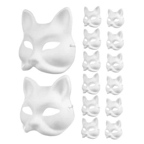 GARIOUANS 16 Stück Teiliges Bemalbare Tiermasken aus Papiermaschee Weiße Halbe Katzen und Fuchs Gesichtsmasken für DIY Basteln Karneval Halloween Kostümpartys und Theater GARIOUANS 16 Stück Teiliges Bemalbare Tiermasken aus Papiermaschee Weiße Halbe Katzen und Fuchs Gesichtsmasken für DIY Basteln Karneval Halloween Kostümpartys und Theater von GARIOUANS