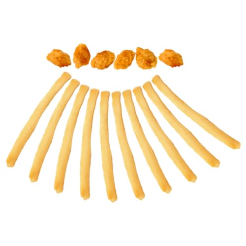 GARIOUANS 16 Stück Teiliges Fake Food Toys Realistische Pommes Frites und Chicken Bites Simulation Küchenzubehör für Kreatives Rollenspiel von GARIOUANS