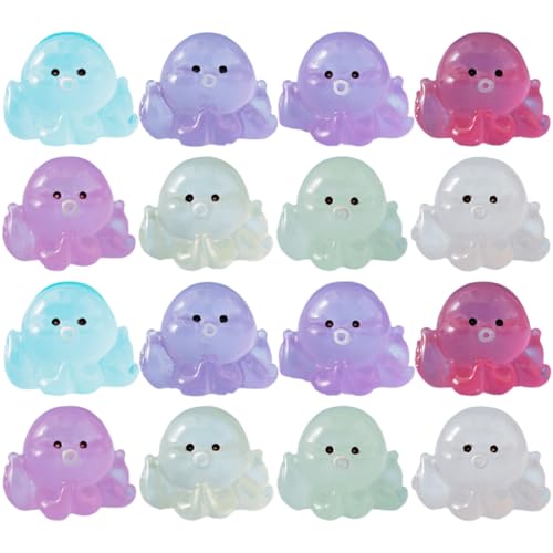 GARIOUANS 16 Stück Teiliges Mini Figuren aus Resin Leuchtend im Dunkeln Detailreiche Miniatur Deko für Garten Auto Schreibtisch und Feengarten Bunte Farbmischung Vielseitige Tisch von GARIOUANS