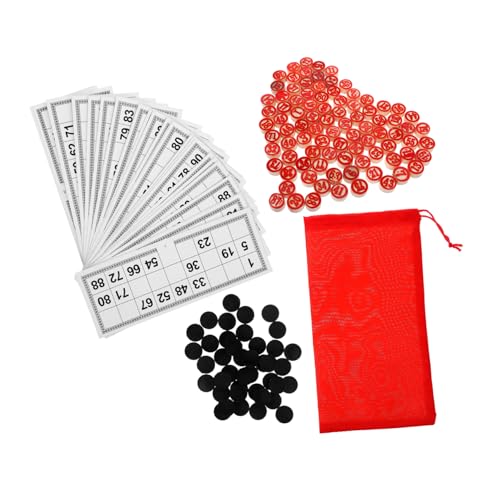 GARIOUANS 1Satz Bingo Brettspielset für Familien Klassisches Bingo mit Karten und Zubehör Tragbar für Partys und Spieleabende für Unterhaltsame Strategiekämpfe von GARIOUANS