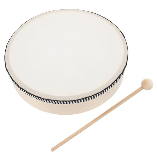 GARIOUANS 1Satz Handtrommel mit Trommelstock Robustes Percussion Musikinstrument für Fördert Musikalische Entwicklung und Kreativität Langlebiges Holzdesign für Einzigartigen von GARIOUANS