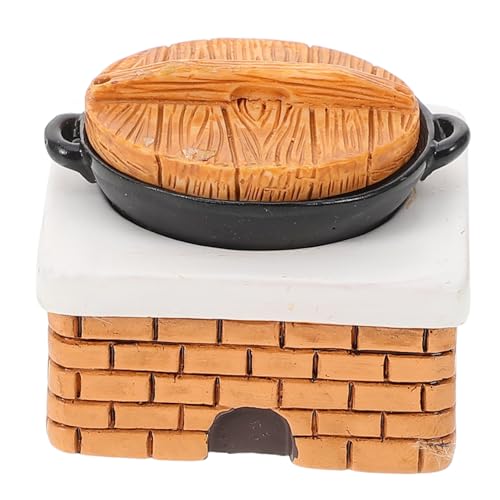 GARIOUANS 1satz Miniatur Küchen Zubehör Teiliges Modell Mit Stove Topf Und Deckel Für Puppenhaus Realistisches Miniatur Spielzeug Für Kreative Küchenszenen von GARIOUANS