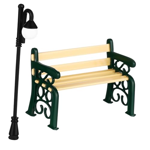 GARIOUANS 1Satz Mini Bank und Lampe Puppenhaus Dekoration Kompakte Mini Figuren für Miniaturgärten Langlebiges Zubehör aus von GARIOUANS