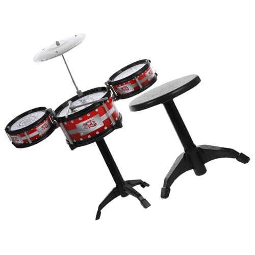 GARIOUANS 1Satz Schlagzeug Set Musikinstrument Set für Kleinkinder Teiliges Trommelspielzeug mit Hocker Fördert Frühe Musikalität und Hand Augen Koordination für Jungen von GARIOUANS