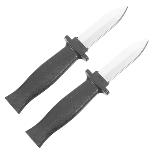 GARIOUANS 2 Einziehbares Halloween Messer Schwarzes Fake Messer Verschwindbares Trickmesser für Theater Kostüm Scherzartikel und Partyspaß von GARIOUANS