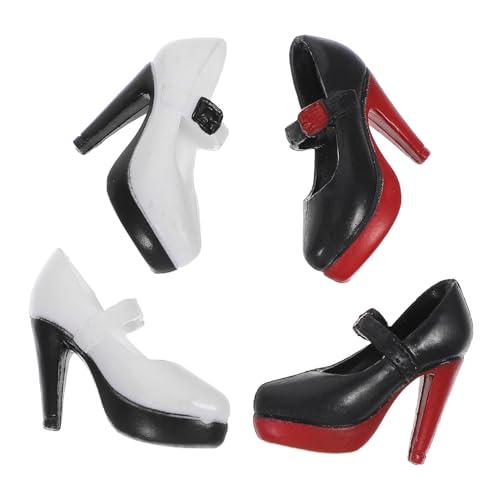 GARIOUANS 2 Paare Miniatur High Heels Puppenschuhe für Puppen Mädchen Doll Dress Up Zubehör Schwarze und Weiße Schuhe mit Rotem und Schwarzem Absatz für Puppenhaus Dekoration GARIOUANS 2 Paare Miniatur High Heels Puppenschuhe für Puppen Mädchen Doll Dress Up Zubehör Schwarze und Weiße Schuhe mit Rotem und Schwarzem Absatz für Puppenhaus Dekoration von GARIOUANS