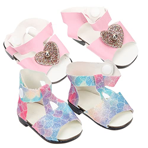 GARIOUANS 2 Paare Puppenschuhe Kunststoff Mini Schuhe für Puppen Kreative Strapazierfähige Dekorationsschuhe Geeignet als Zubehör für Kinderspielzeug und Puppenpflege von GARIOUANS