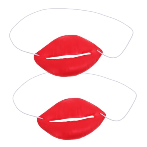 GARIOUANS 2 STÜCK Lustige Große Rote Lippen Fotorequisiten aus Sicherem Material Witzige Wurst Mund Dekoration für Halloween Cosplay Party Zubehör Einfach Anzuwenden und Wiederverwendbar von GARIOUANS