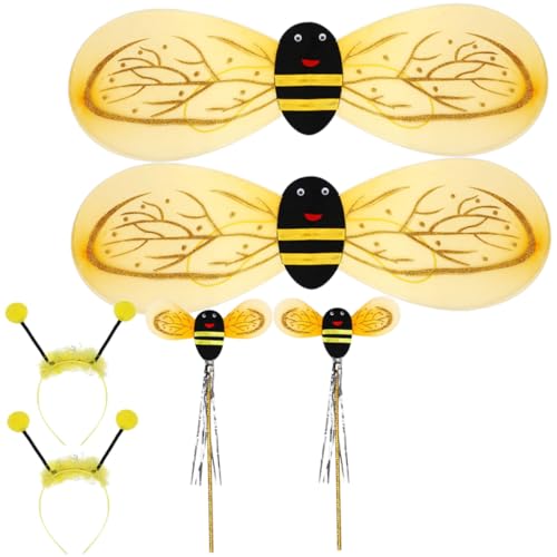GARIOUANS 2 Sätze Bienen Kostüm Performance Accessoires mit Haarreifen und Flügeln Niedlich Gestaltetes Cosplay für Mädchen Party und Theateraufführungen GARIOUANS 2 Sätze Bienen Kostüm Performance Accessoires mit Haarreifen und Flügeln Niedlich Gestaltetes Cosplay für Mädchen Party und Theateraufführungen von GARIOUANS