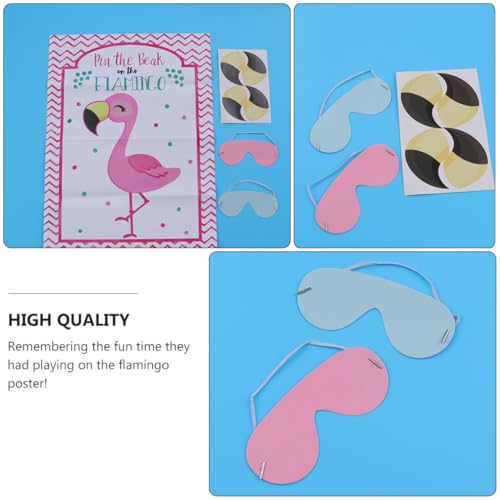 GARIOUANS 2 Sätze Flamingo Party Sticker Spiel mit Augenbinde Pin The Beak Flamingo Wanddekoration für Geburtstags Schulfeiern GARIOUANS 2 Sätze Flamingo Party Sticker Spiel mit Augenbinde Pin The Beak Flamingo Wanddekoration für Geburtstags Schulfeiern von GARIOUANS