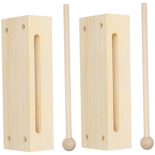 GARIOUANS 2 Sätze Holzblock Percussion Instrument mit Schlägeln Beech Holz Klangstab für Rhythmus und Musikunterricht Doppelseitiges Orff Instrument für Bands GARIOUANS 2 Sätze Holzblock Percussion Instrument mit Schlägeln Beech Holz Klangstab für Rhythmus und Musikunterricht Doppelseitiges Orff Instrument für Bands von GARIOUANS