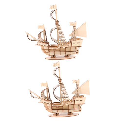 GARIOUANS 2 Sätze Holzpuzzle Segelschiff Bausatz Puzzle für Ab Jahren Holzmodell Schiff DIY Steckpuzzle für Erwachsene Geschenkidee zum Basteln und Dekorieren von GARIOUANS
