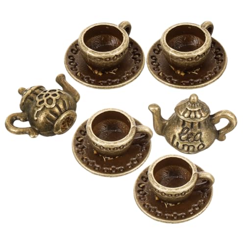 GARIOUANS 2 Sätze Mini-puppenhauszubehör Miniaturmöbel Puppenhaus-miniaturen Mini-einhornfiguren Miniaturbecher Für Puppenhaus Winzige Figuren Puppenhaus-minitasse Miniküche Dark Brown Eisen von GARIOUANS