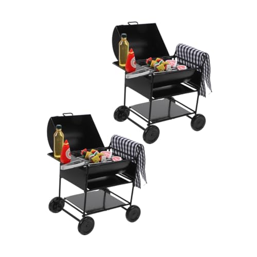 GARIOUANS 2 Sätze Miniatur BBQ Grill Set Schwarz Metall Miniaturgrill mit Essen für Puppenhaus Zubehör Interaktives Rollenspiel Küchenmodell GARIOUANS 2 Sätze Miniatur BBQ Grill Set Schwarz Metall Miniaturgrill mit Essen für Puppenhaus Zubehör Interaktives Rollenspiel Küchenmodell von GARIOUANS