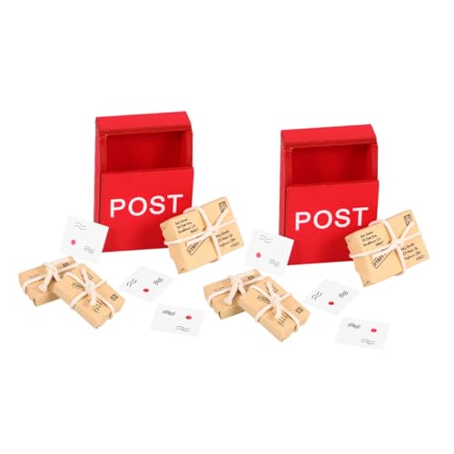 GARIOUANS 2 Sätze Simulierter Briefkasten E Mail Puppe Spielbriefkasten Dekoration Mini Zubehör Spielzeugbriefkasten Kleinkindbriefkasten Kinderornament Holzbriefkasten Lernbriefkasten von GARIOUANS