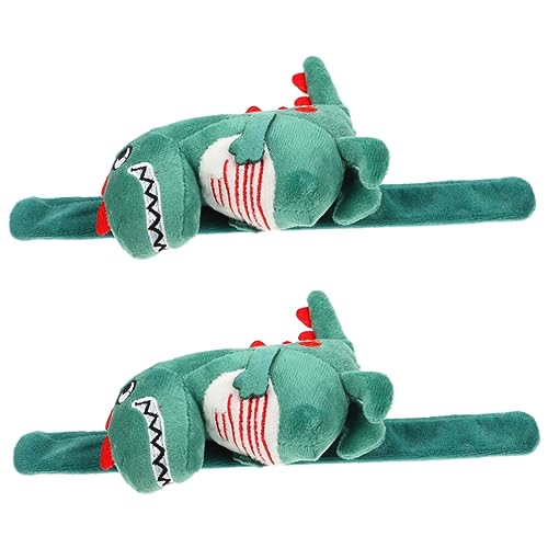 GARIOUANS 2 Stck Plüsch Dinosaurier Klatscharmbänder Kuscheliges Armband mit Weichem Klatscharmband für Party Mitgebsel Spielpreis und Süßes Dinosaurier Plüschtier Design von GARIOUANS