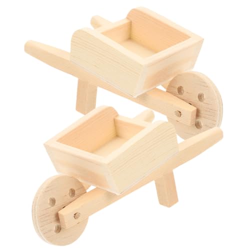 GARIOUANS 2 Stck. Mini Holz Schubkarren Teiliges Puppenhaus Zubehör für Miniaturgärten Realistische Deko Modelle für Heim und Langlebige Holzarbeit für Kreative Projekte GARIOUANS 2 Stck. Mini Holz Schubkarren Teiliges Puppenhaus Zubehör für Miniaturgärten Realistische Deko Modelle für Heim und Langlebige Holzarbeit für Kreative Projekte von GARIOUANS
